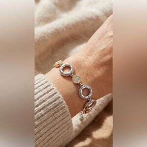 BRIGHTON Circle Scroll Silver and Gold Bracelet